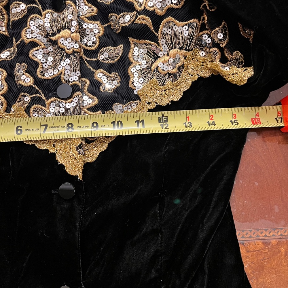 Jessica McClintock Black Jacket with Gold Embroidery size 6 - Picture 14 of 15